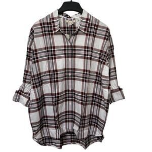 Barbour Womens Bethwin Cloud Check Button Up Shirt Size 8 Holiday Plaid NWT